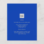 Papier Faire-part de mariage monochrome bleu royal budget (Dos)
