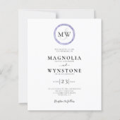 Papier Faire-part de mariage Monogramme de la lavande bud (Devant)