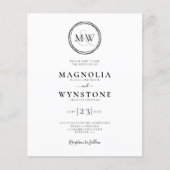 Papier Faire-part de mariage Monogramme élégant au budget (Devant)