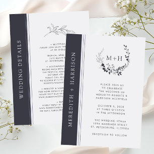 Papier Faire-Part de Mariage Monogramme Noir et Blanc à p