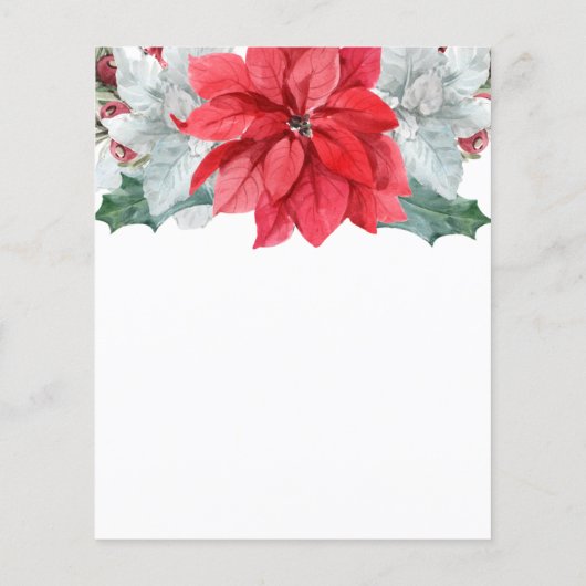 Papier Faire-part de mariage Monogramme Poinsettia Budget (Dos)