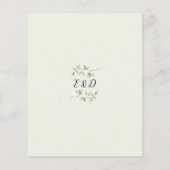 Papier Faire-part de mariage Monogramme vert budget (Dos)