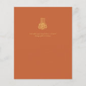 Papier Faire-part de mariage NIKAH Orange Gold PHOTO (Dos)