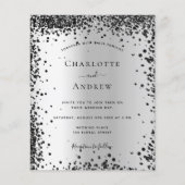 Papier Faire-part de mariage noir argenté (Devant)