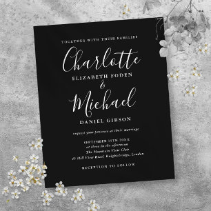Papier Faire-part de mariage noir et blanc à petit budget