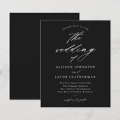 Papier Faire-part de mariage noir et blanc à petit budget (Devant / Derrière)