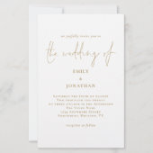 Papier Faire-part de mariage Or blanc plus grand du budge (Devant)