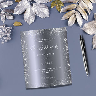 Papier Faire-part de mariage pailleté argenté budget répo