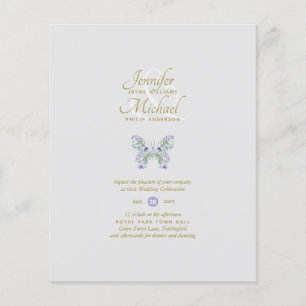 Papier FAIRE-PART DE MARIAGE papillon de la Lavande BUDGE