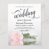 Papier Faire-part de mariage pas cher à l'aquarelle rose  (Devant)