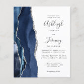 Papier Faire-part de mariage pas cher agate bleu marine a (Devant)