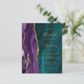 Papier Faire-part de mariage pas cher agate violet sarcel (Debout devant)