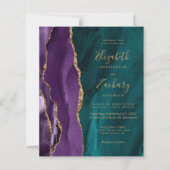 Papier Faire-part de mariage pas cher agate violet sarcel (Devant)