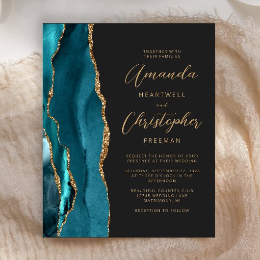 Papier Faire-part de mariage pas cher ardoise agate sarce