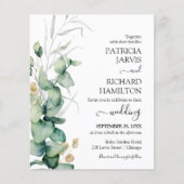 Papier Faire-part de mariage pas cher avec verdure d'euca (Devant)