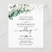 Papier Faire-part de mariage pas cher avec verdure d'euca (Devant)
