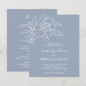 Papier Faire-part de mariage pas cher Dusty Blue avec des (Devant / Derrière)