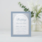 Papier Faire-part de mariage pas cher Dusty Blue Silver A (Debout devant)