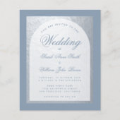 Papier Faire-part de mariage pas cher Dusty Blue Silver A (Devant)