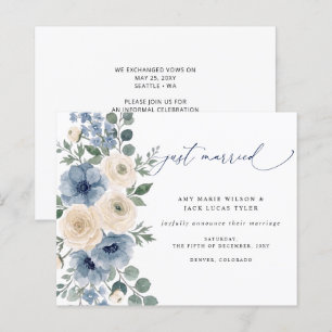 Papier Faire-part de mariage pas cher poussiéreux bleu iv