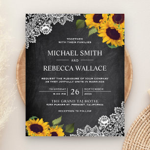 Papier Faire-part de mariage pas cher Tournesol Tableau n