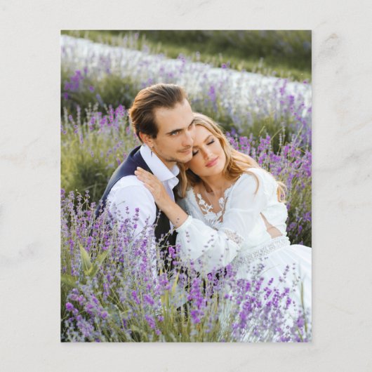 Papier Faire-part de mariage photo Agate or violet Budget (Dos)