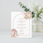 Papier Faire-part de mariage photo avec herbe des Pampas  (Debout devant)