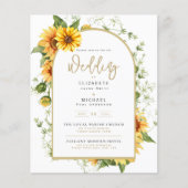Papier Faire-part de mariage photo avec tournesols (Devant)