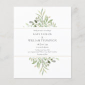 Papier Faire-part de mariage photo avec verdure à petit b (Devant)