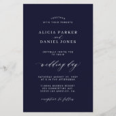 Papier Faire-part de mariage photo bleu marine Budget (Devant)