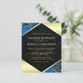 Papier Faire-part de mariage photo budget bleu royal marb (Debout devant)