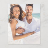 Papier Faire-part de mariage photo Budget Blue Pink Ombre (Dos)