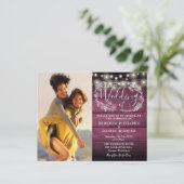 Papier Faire-Part de Mariage Photo Budget Bohème Rustique (Debout devant)