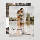 Papier Faire-part de mariage photo Budget Elegant Script  (Devant / Derrière)