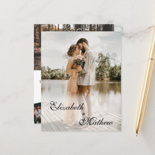 Papier Faire-part de mariage photo Budget Elegant Script