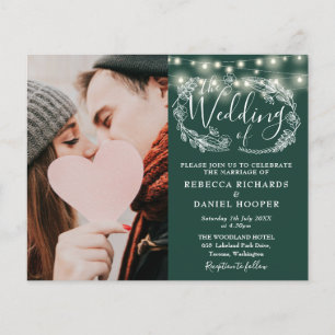 Papier Faire-part de mariage photo Budget Emerald Lights