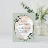 Papier Faire-part de mariage photo Budget Eucalyptus Sage (Debout devant)