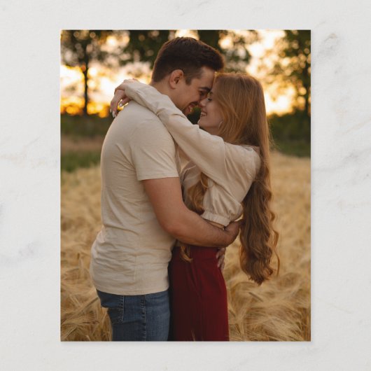 Papier Faire-part de mariage photo Budget Rustique Lumièr (Dos)