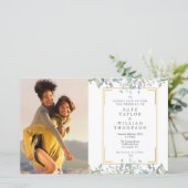 Papier Faire-part de mariage photo Budget vert (Debout devant)