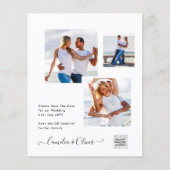 Papier Faire-part de mariage photo budgétaire Date d'enre (Devant)