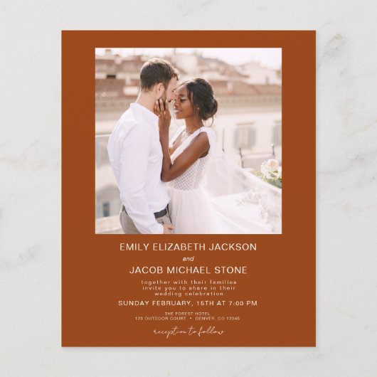 Papier Faire-part de mariage photo Burange QR Code (Dos)