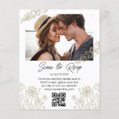 Papier faire-part de mariage photo code qr botanique mini (Dos)