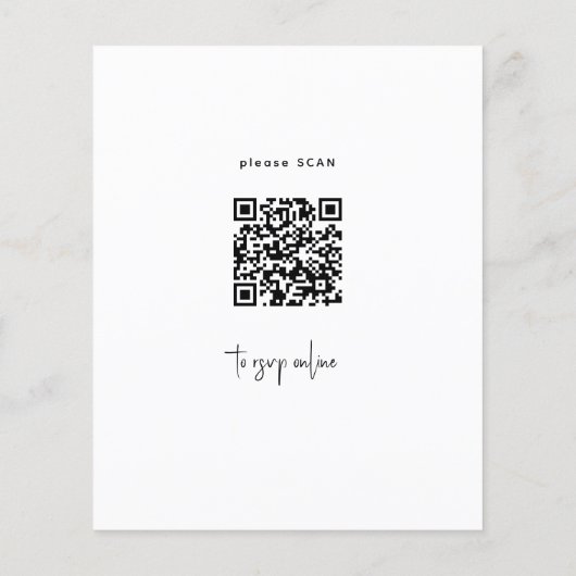 Papier Faire-part de mariage photo CODE QR Budget (Dos)