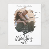 Papier Faire-part de mariage photo de la brosse budgétair (Devant)