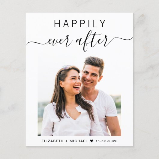 Papier Faire-part de mariage photo de script chic (Devant)