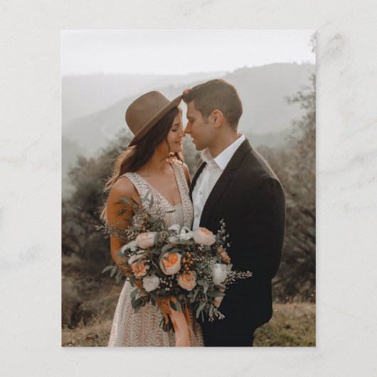 Papier Faire-part de mariage photo de script élégant du b (Dos)