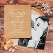 Papier Faire-part de mariage photo de script rustique Bud