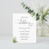 Papier Faire-part de mariage photo du script de verdure b (Debout devant)