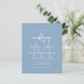 Papier Faire-part de mariage photo Dusty Blue Monogram (Debout devant)