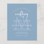 Papier Faire-part de mariage photo Dusty Blue Monogram (Devant)
